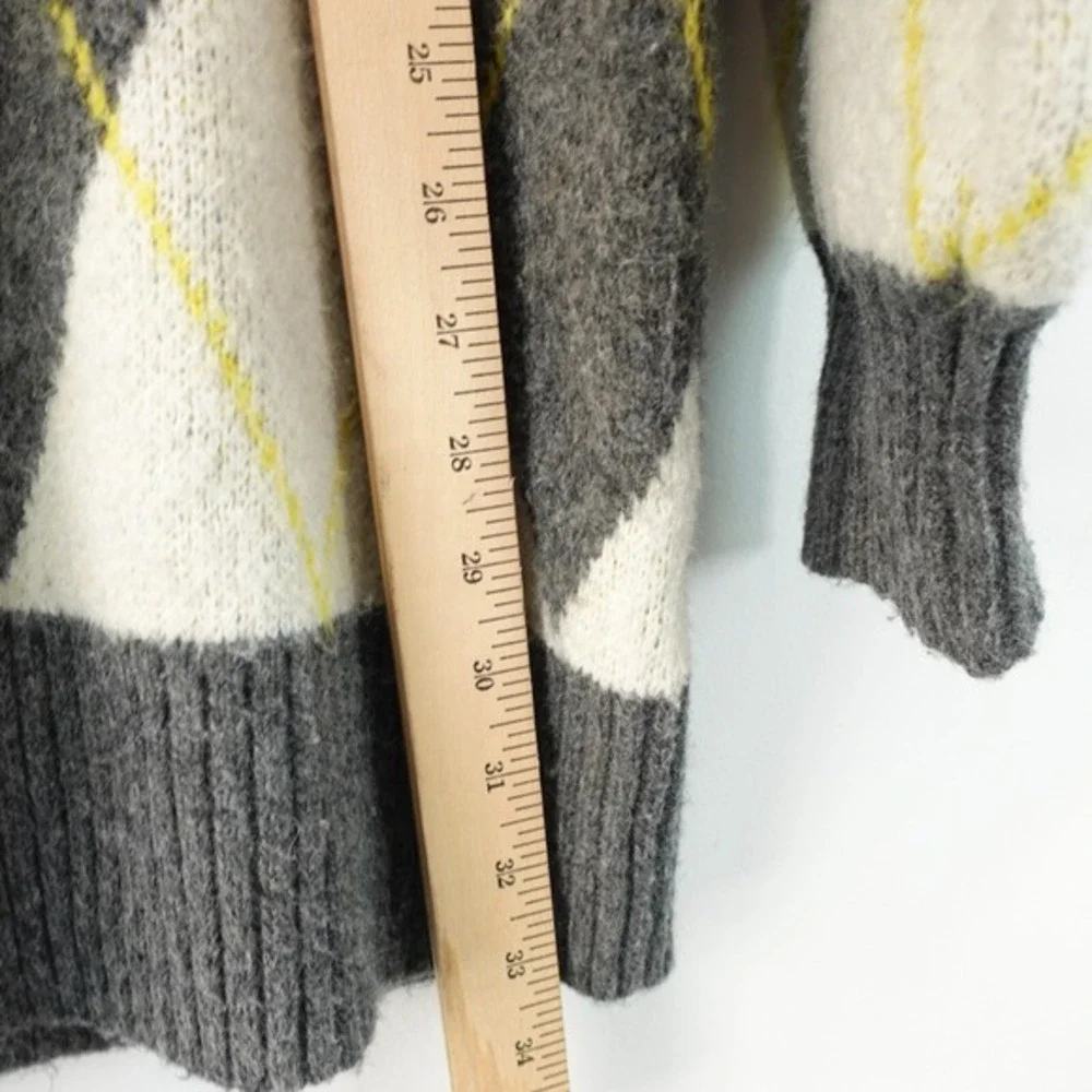 PRINGLE OF SCOTLAND x H&M Sweater Small Argyle Scottish Wool Roll Oversize Tunic - Picture 7 of 13